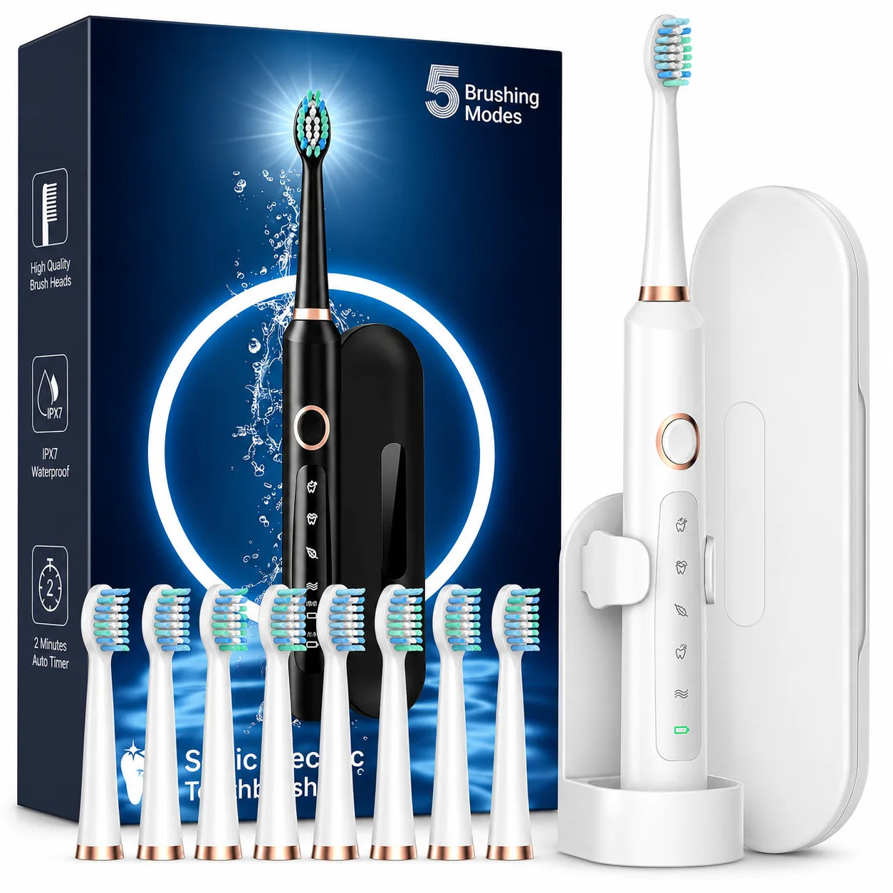 Achieve a Brighter, Whiter Smile with Our Sonic Electric Toothbrush