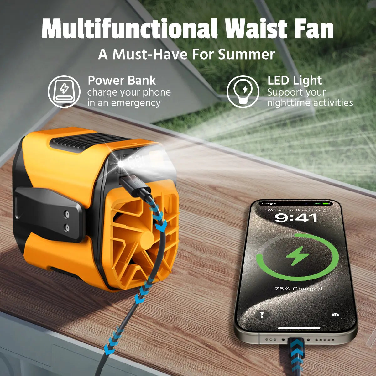 Portable Hurricane Fan with Flashlight