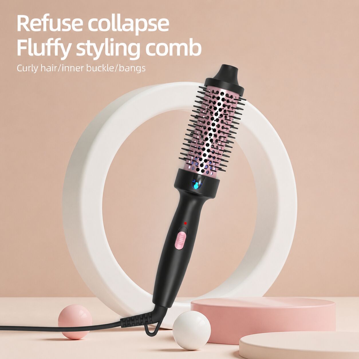 Anti-Collapse Negative Ion Fluffy Thermal Styling Brush