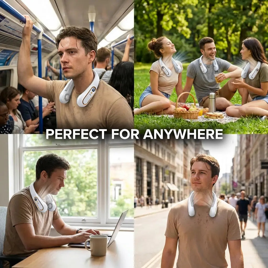 Hands-Free Wearable Bladeless Neck Fan