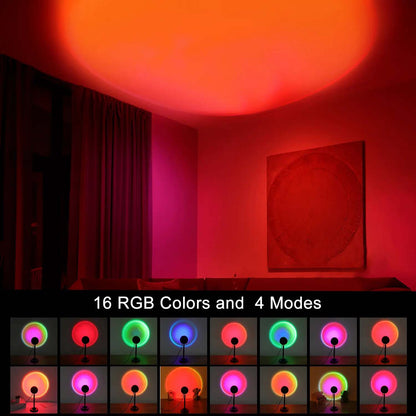 180° Adjustable Fall Sunset Lamp Projector — Sunset & RGB Mood Light