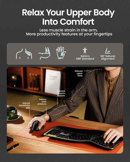 Ergonomic Vertical Wireless Mouse: Say Goodbye to Wrist Strain & Fatigue