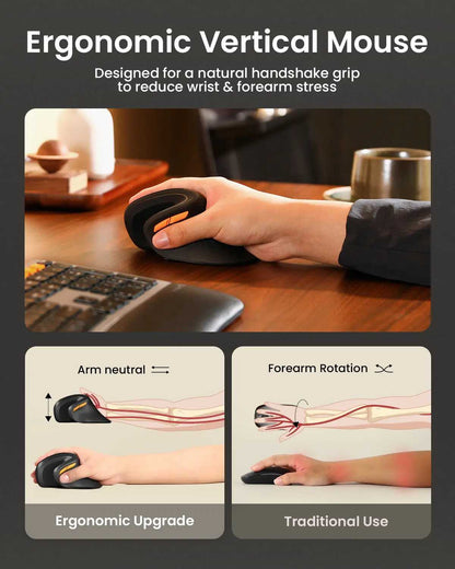 Ergonomic Vertical Wireless Mouse: Say Goodbye to Wrist Strain & Fatigue