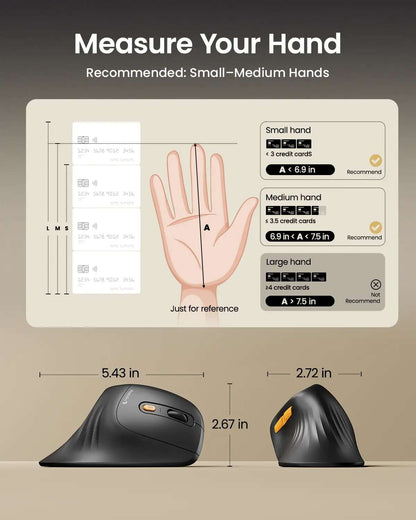 Ergonomic Vertical Wireless Mouse: Say Goodbye to Wrist Strain & Fatigue