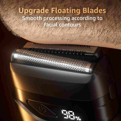 Electric Foil Shaver for Men – Ultra-Close Beard & Head Trimmer
