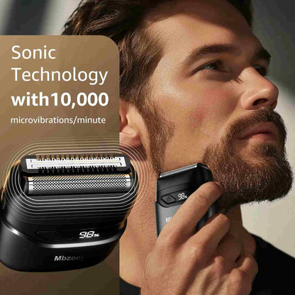 Electric Foil Shaver for Men – Ultra-Close Beard & Head Trimmer
