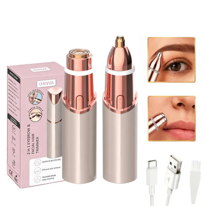 2-in-1 Electric Facial & Eyebrow Hair Trimmer