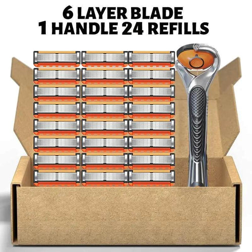 24-Piece Men's Razor Blade Set with Free Handle
