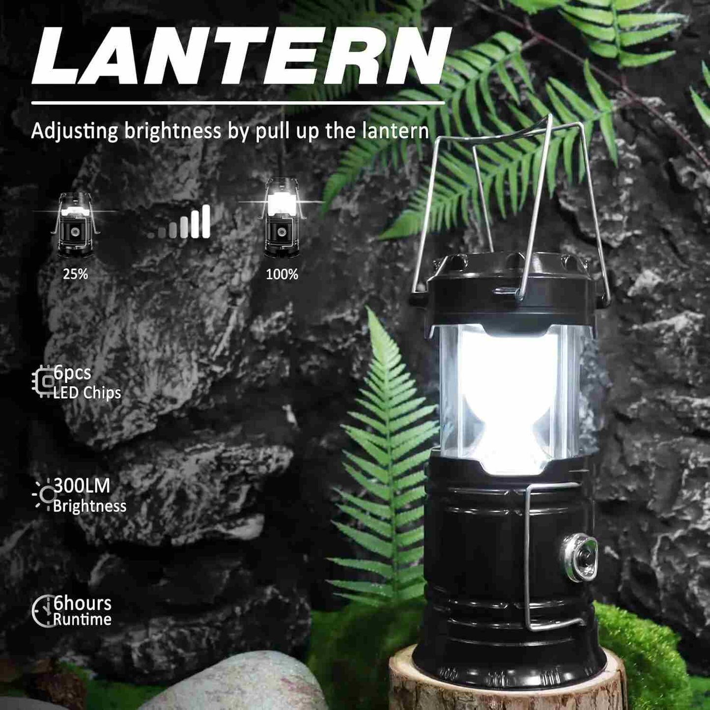 Solar Rechargeable LED Camping Lantern & Tactical Flashlight 2-Pack