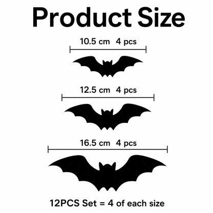 3D Glowing Bat Light LED Wall Stickers: Bendable Spooky Halloween Ornaments