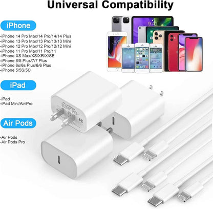 [BUY 1 GET 1 FREE] Ultra-Fast 20W USB-C Wall Charger & Lightning Cable Set