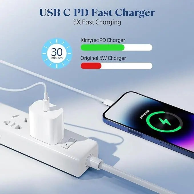 [BUY 1 GET 1 FREE] Ultra-Fast 20W USB-C Wall Charger & Lightning Cable Set
