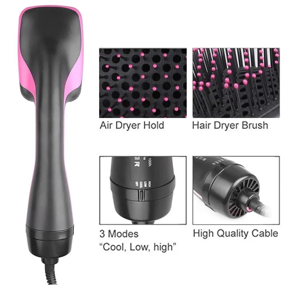 2-in-1 Negative Ion Hot Air Brush & Hair Styler