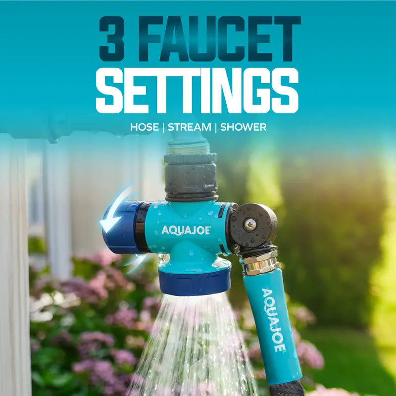 Multi-Function Outdoor Faucet and Garden Hose Tap Connector