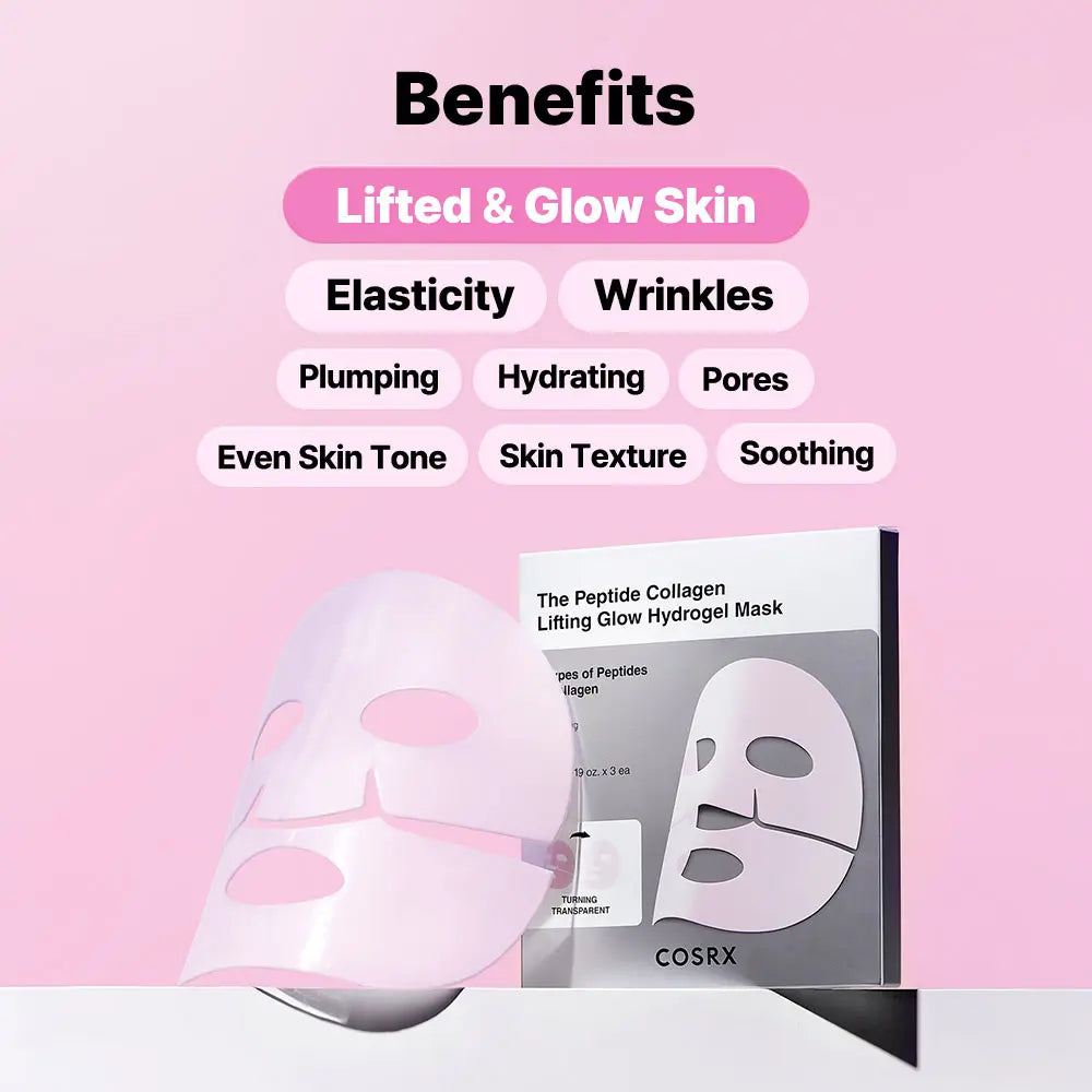 GlowLift 3-Step Skincare Kit – Eye Patches, Hydrogel Masks & Peptide Serum