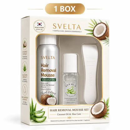 SilkEase Bikini Hair Removal Kit – Gentle Cream & Mousse with Aloe & Coconut Oil