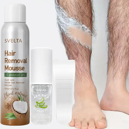 SilkEase Bikini Hair Removal Kit – Gentle Cream & Mousse with Aloe & Coconut Oil