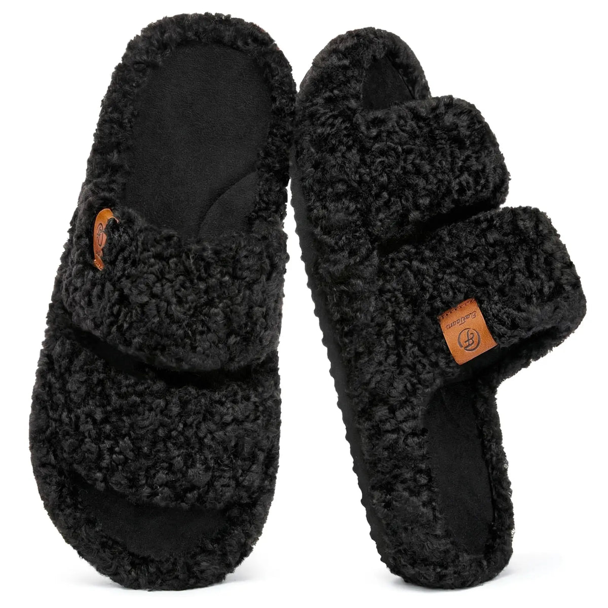 CloudStep Fuzzy Open-Toe Slippers – Soft Memory Foam Cozy Slides
