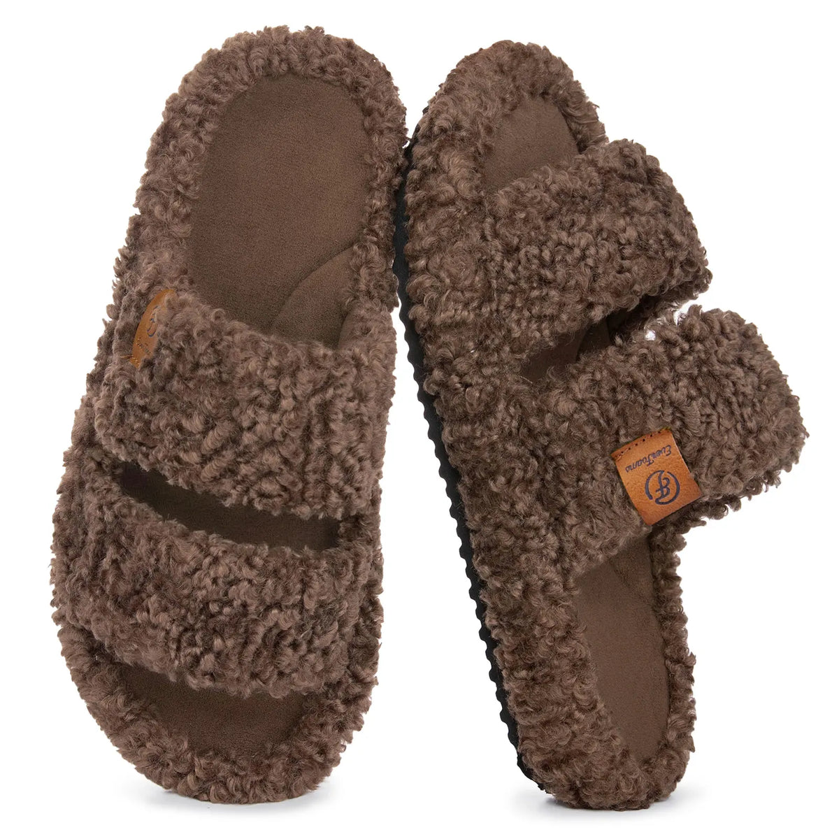 CloudStep Fuzzy Open-Toe Slippers – Soft Memory Foam Cozy Slides