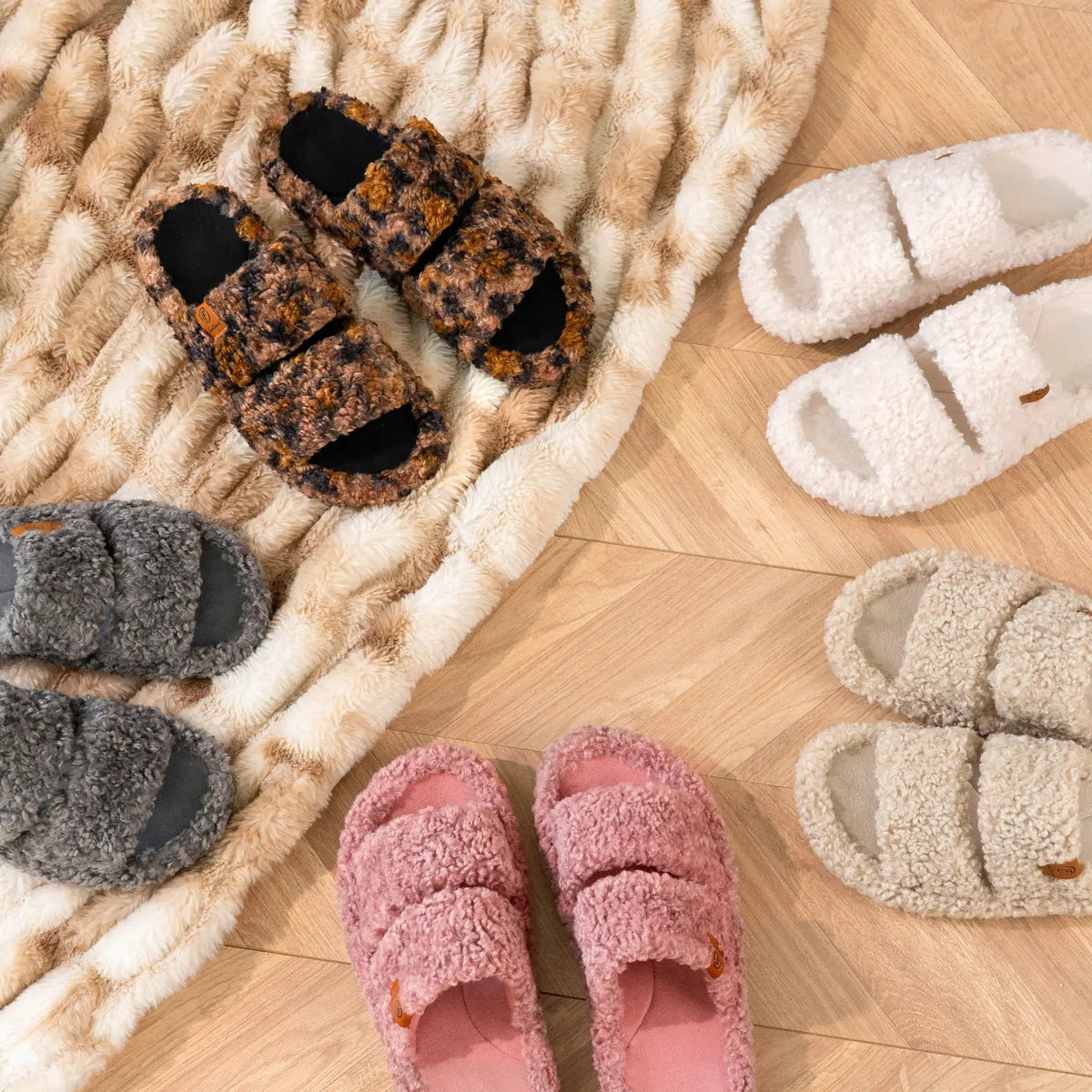 CloudStep Fuzzy Open-Toe Slippers – Soft Memory Foam Cozy Slides