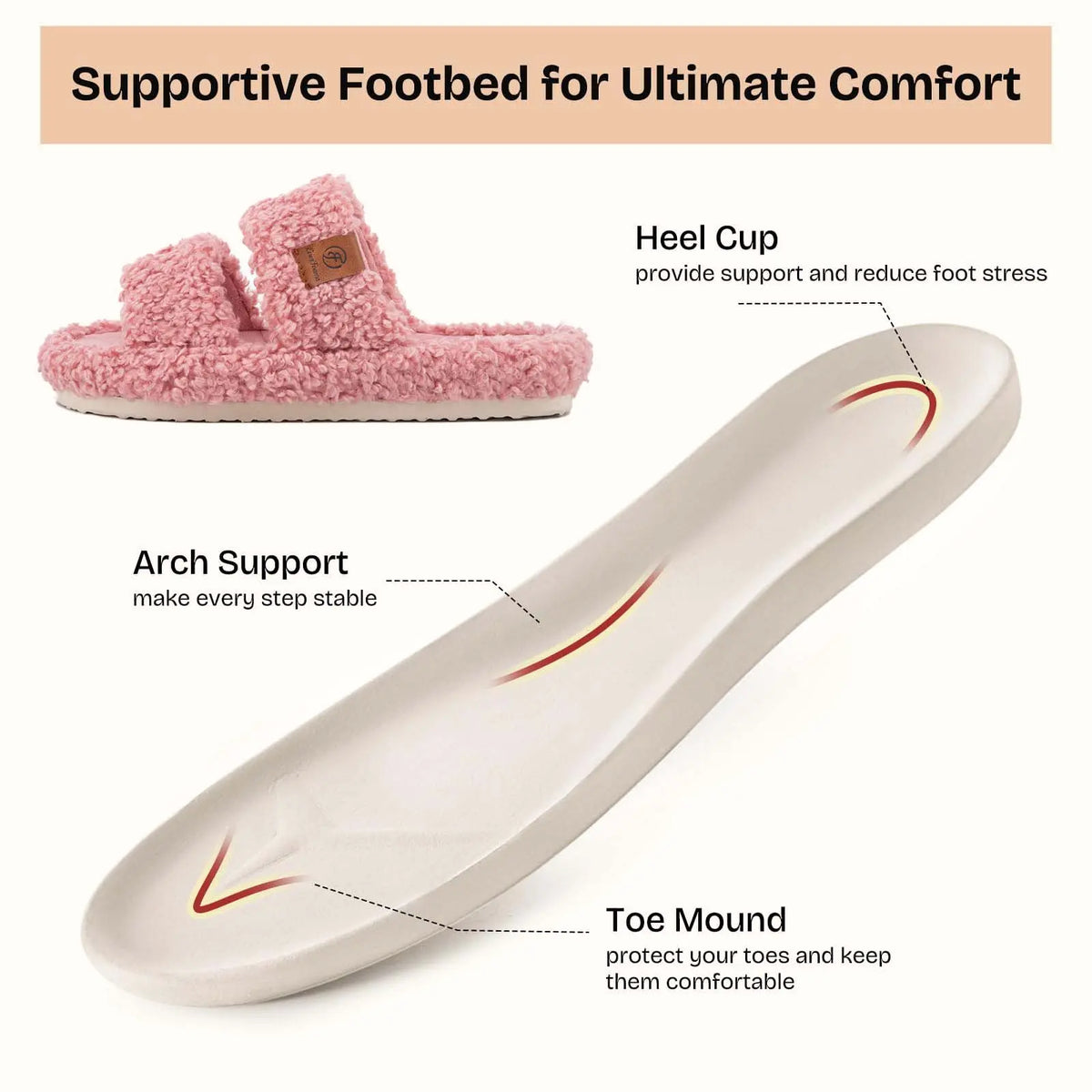 CloudStep Fuzzy Open-Toe Slippers – Soft Memory Foam Cozy Slides