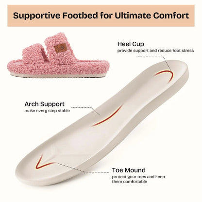 CloudStep Fuzzy Open-Toe Slippers – Soft Memory Foam Cozy Slides