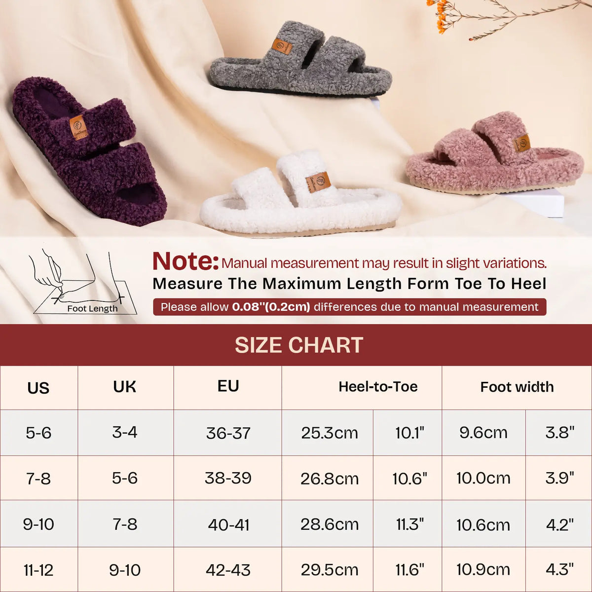 CloudStep Fuzzy Open-Toe Slippers – Soft Memory Foam Cozy Slides