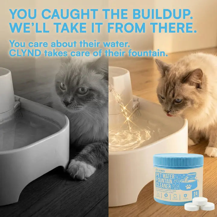 PureFlow Pet Fountain Cleaning Tablets – 24 Pack, Unscented & Pet-Safe