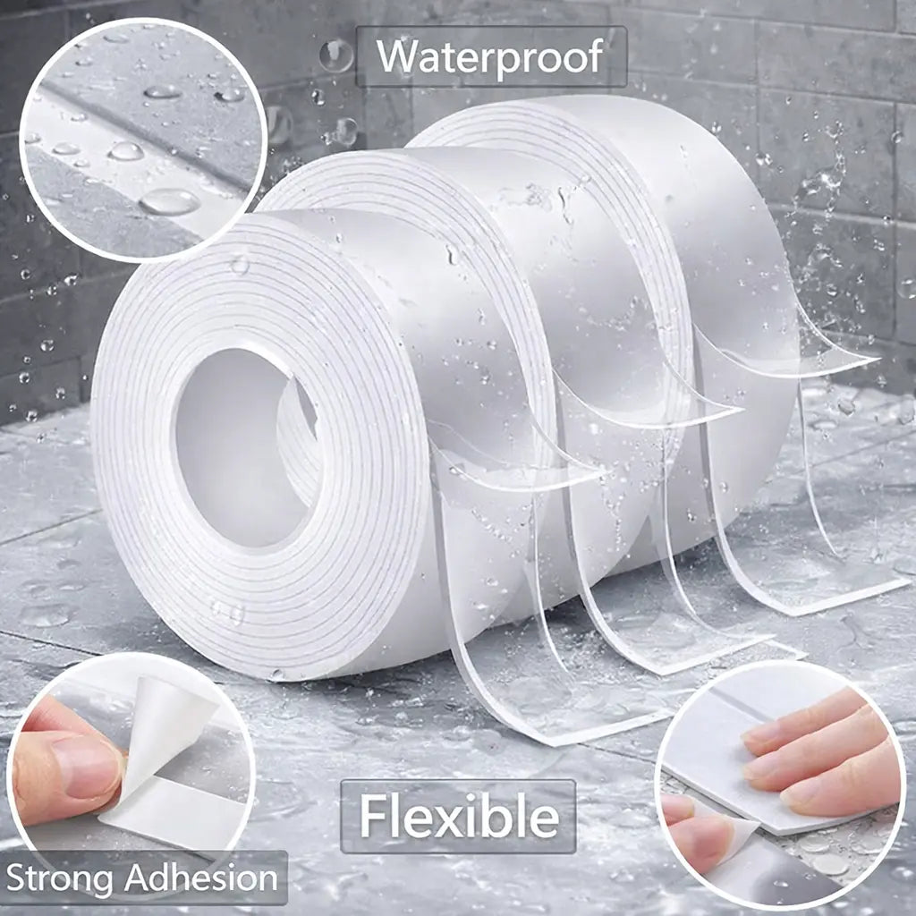 NanoGrip Pro Double-Sided Tape – 10.5FT Extra-Thick Transparent Reusable Mounting Tape