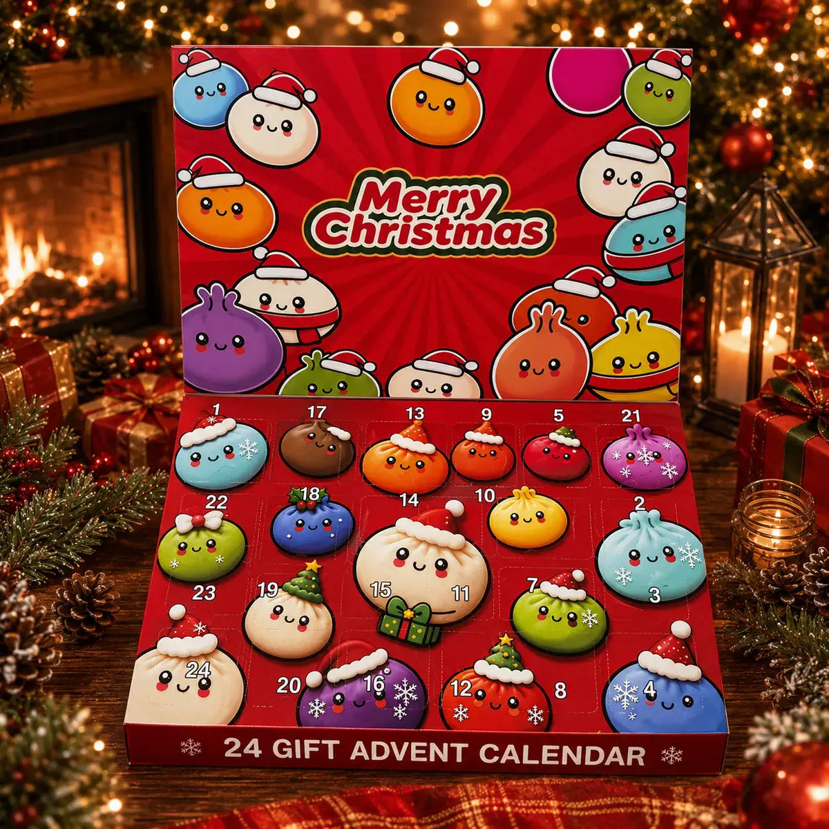 SquishyJoy Christmas Advent Calendar 2026 – 24-Day Mini Dumpling Surprise Toys