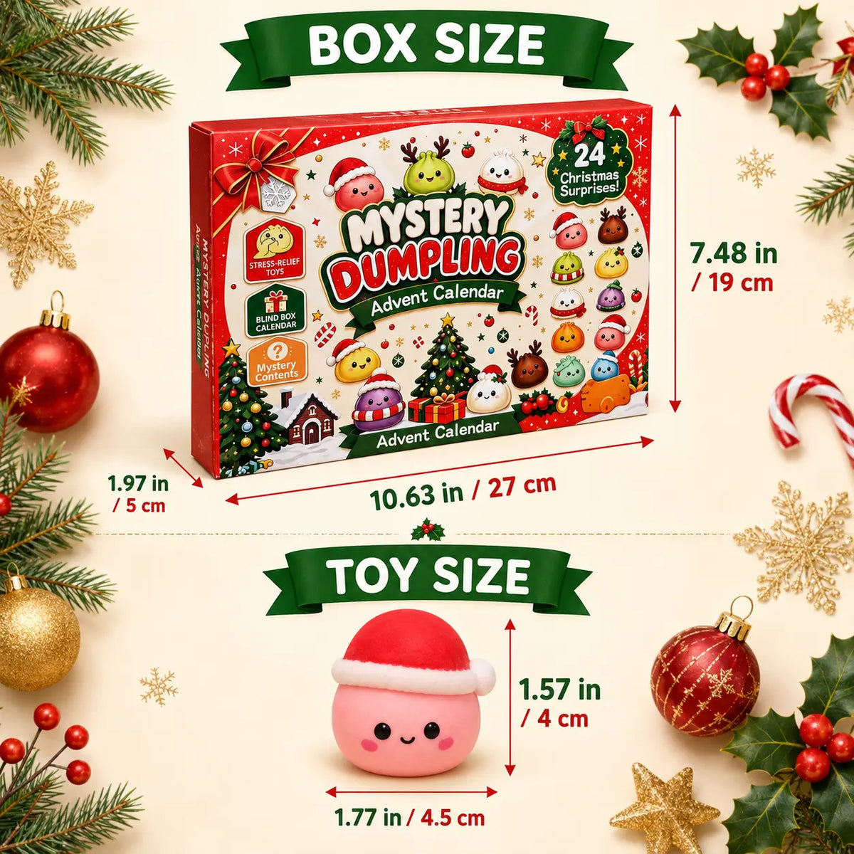 SquishyJoy Christmas Advent Calendar 2026 – 24-Day Mini Dumpling Surprise Toys