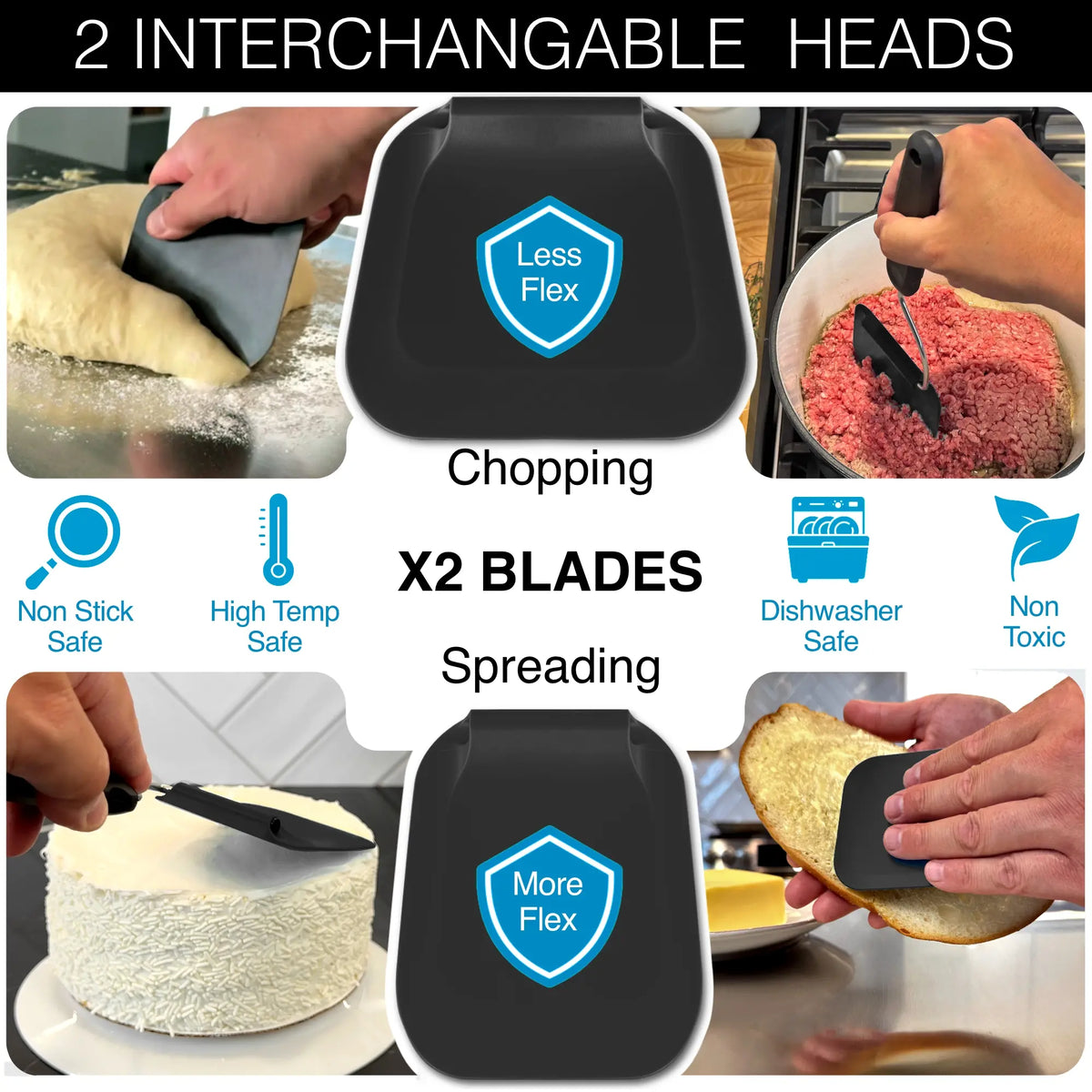 FlexTurn Adjustable Spatula – 2-Head Multi-Angle Kitchen Turner