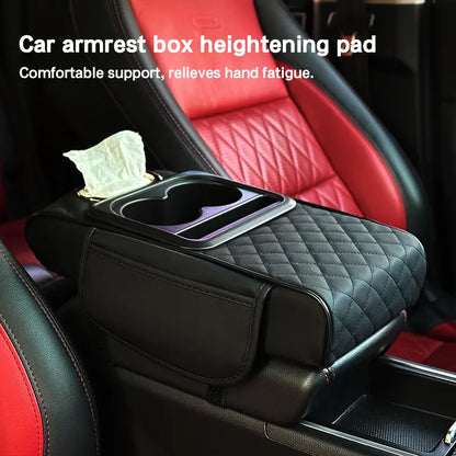 ConsoleMate 5-in-1 Car Armrest Organizer – Cushion, Storage & Cup Holder