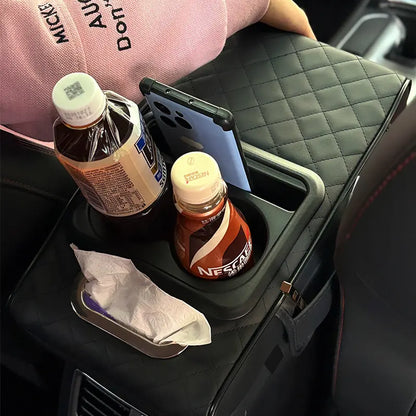 ConsoleMate 5-in-1 Car Armrest Organizer – Cushion, Storage & Cup Holder