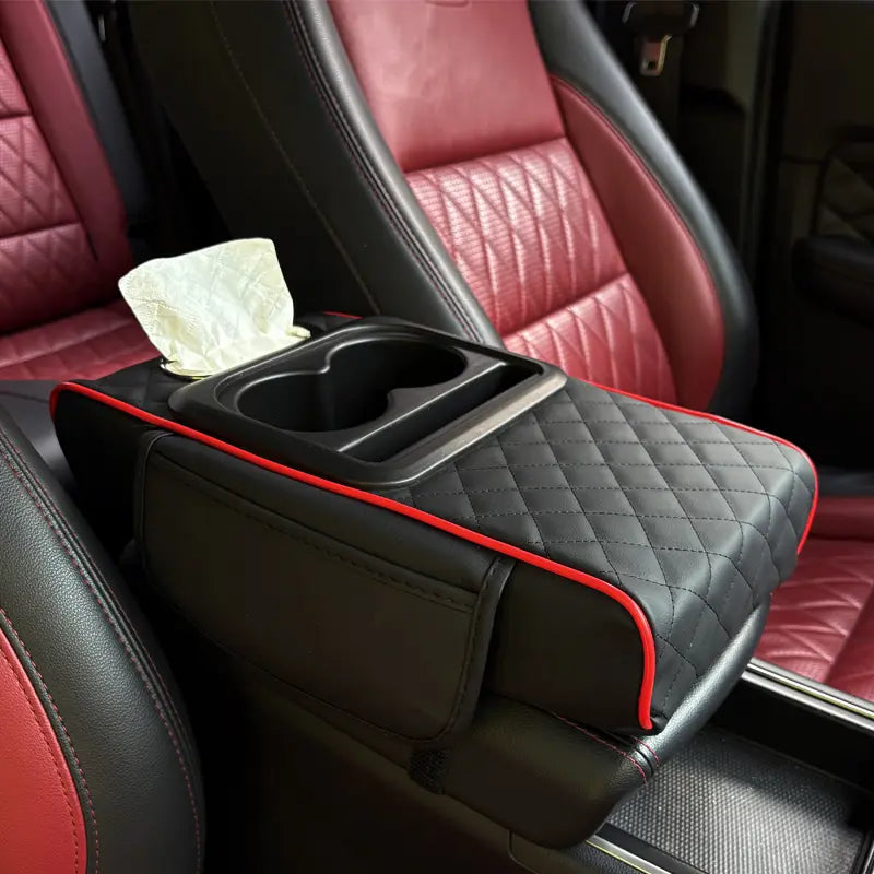 ConsoleMate 5-in-1 Car Armrest Organizer – Cushion, Storage & Cup Holder