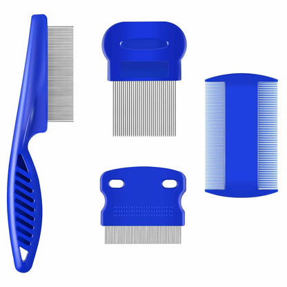 PawGroom 4-Pack Stainless Steel Pet Comb Set – Double-Sided Grooming & Dematting Tools