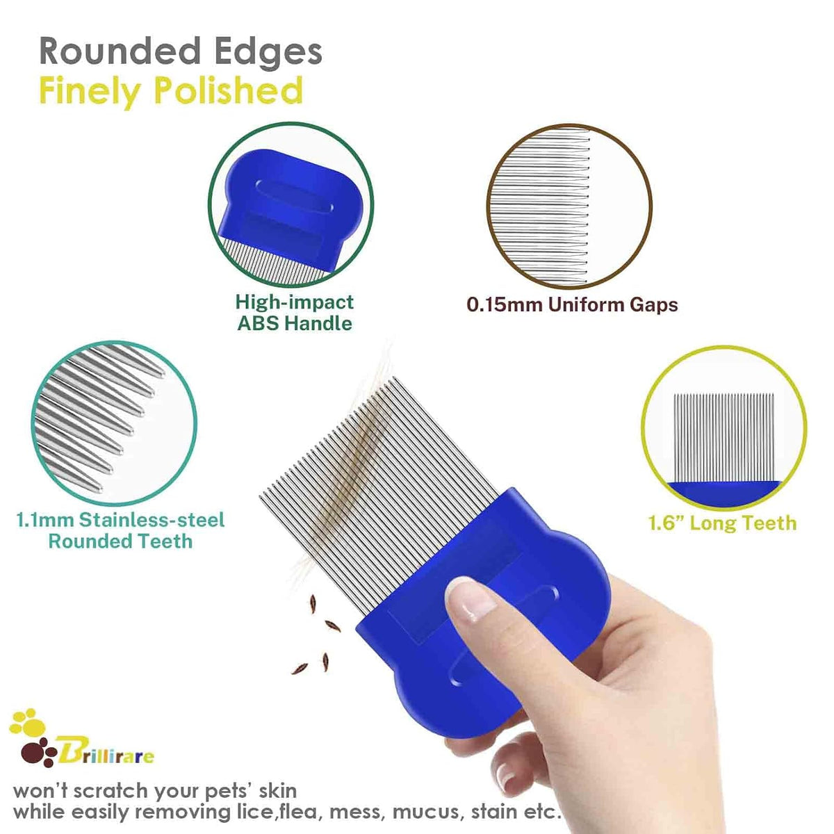 PawGroom 4-Pack Stainless Steel Pet Comb Set – Double-Sided Grooming & Dematting Tools