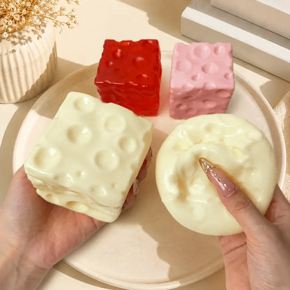 CheesePop Squishy Cube – Soft ASMR Sensory Stress Relief Toy