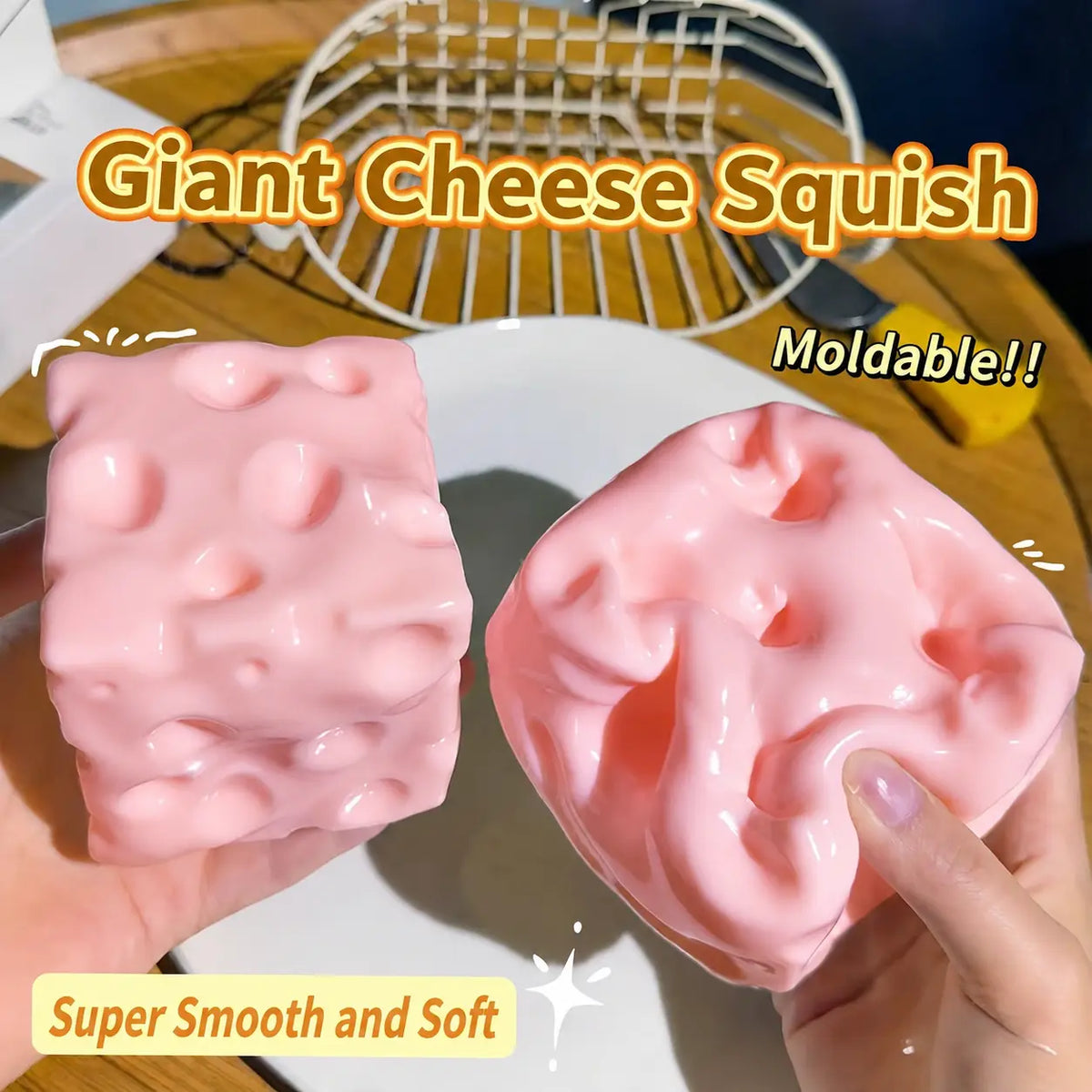 CheesePop Squishy Cube – Soft ASMR Sensory Stress Relief Toy