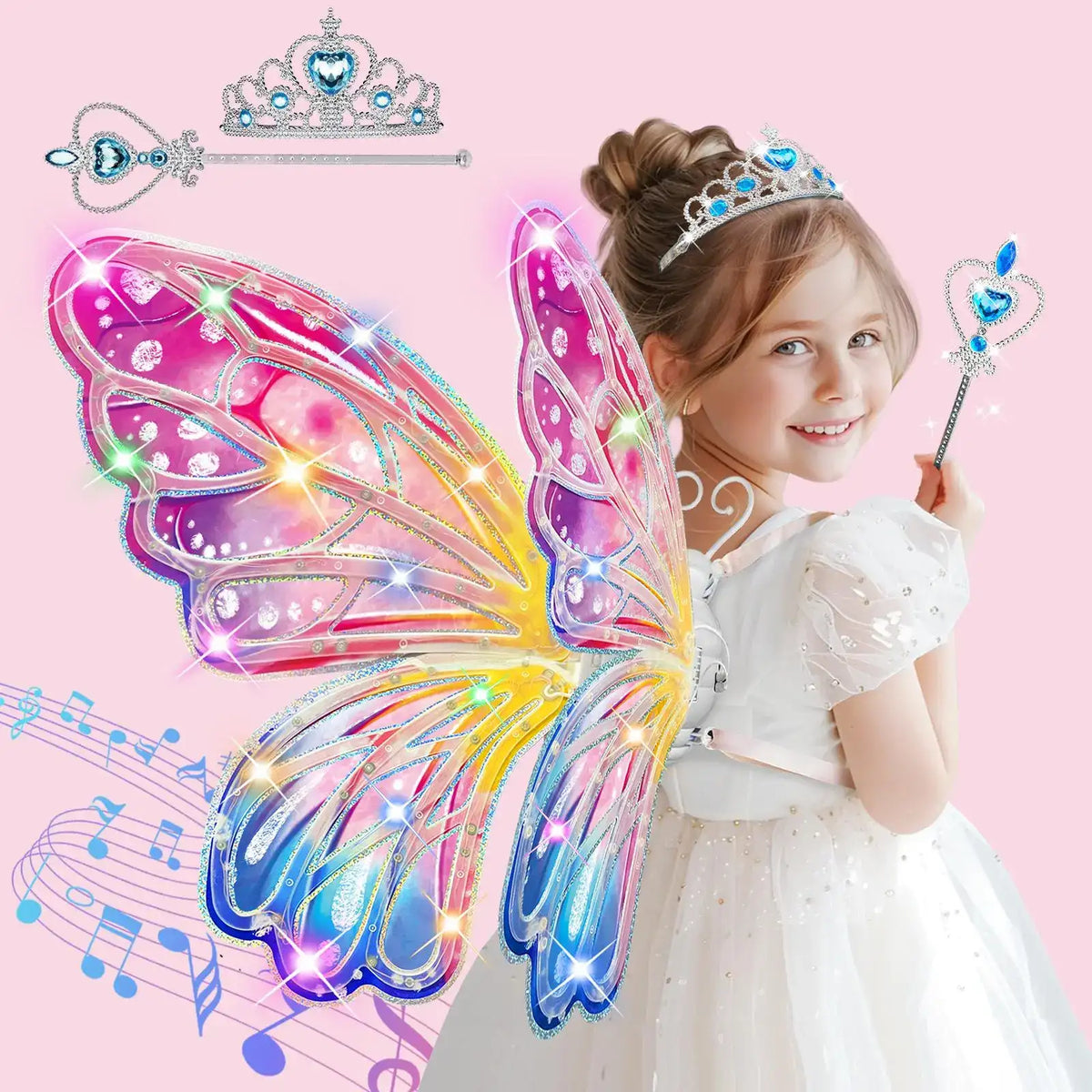 FairyGlow Light-Up Butterfly Wings – Magical Dress-Up Toy for Kids