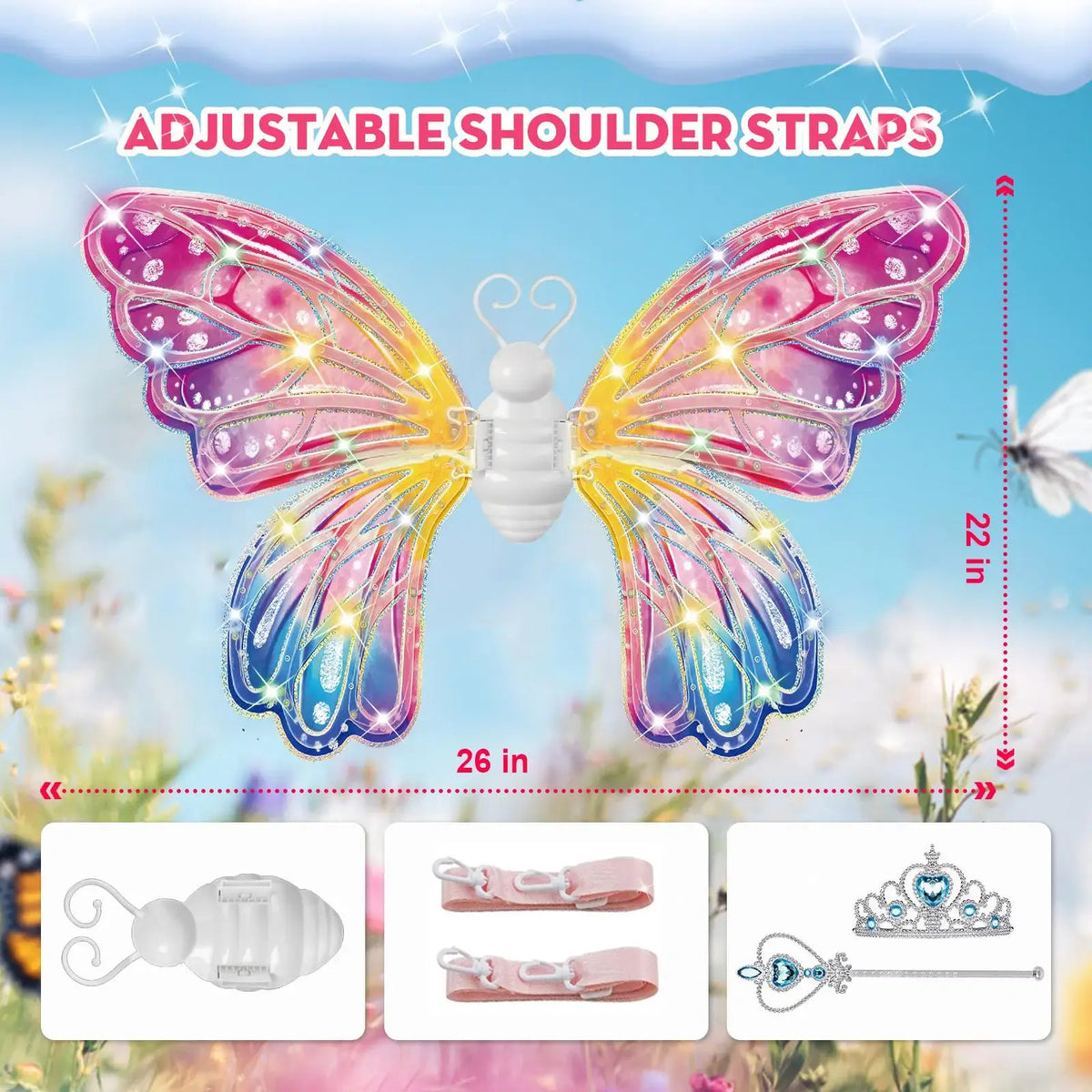 FairyGlow Light-Up Butterfly Wings – Magical Dress-Up Toy for Kids