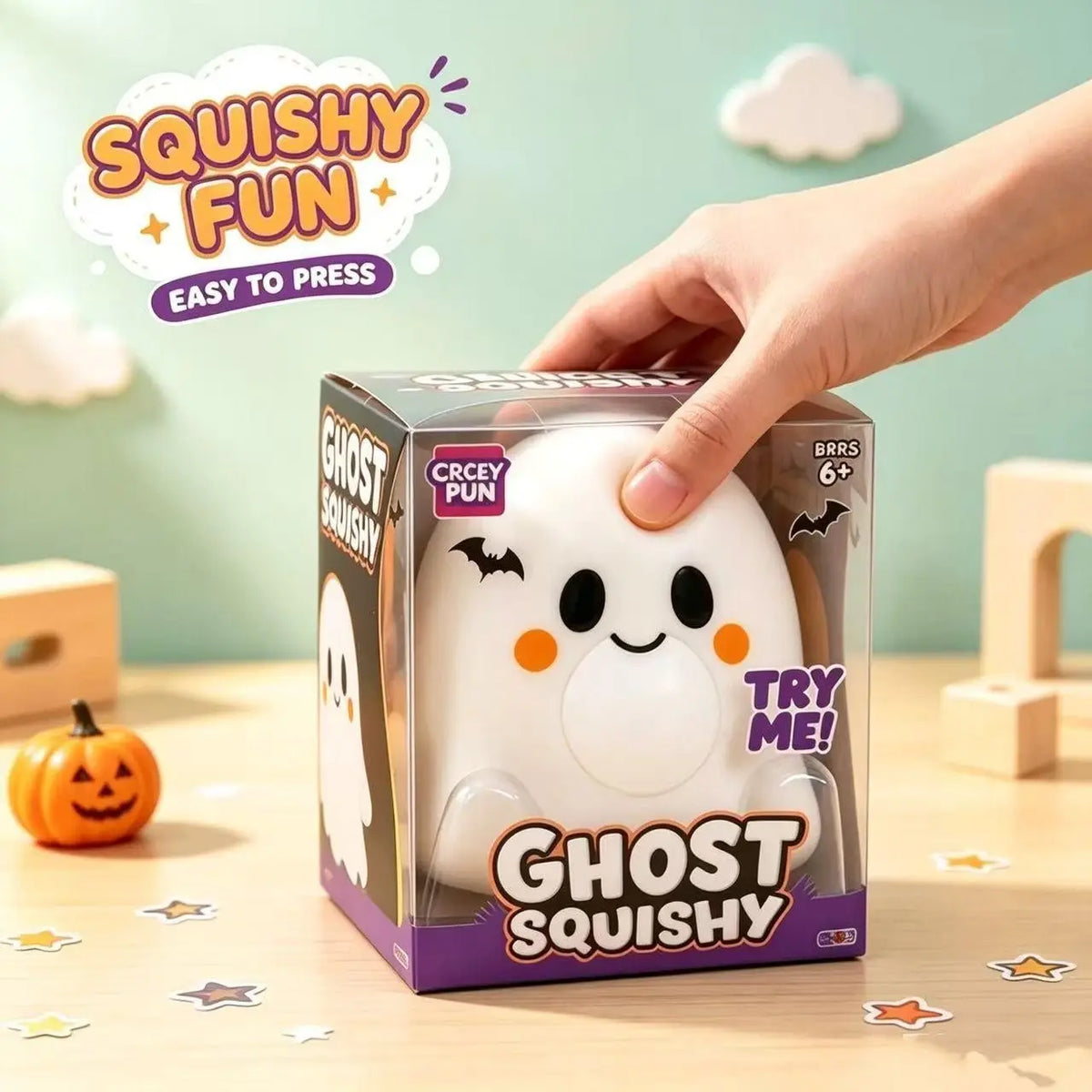 BooSquish Ghost Toy – Cute Halloween Squishy Decor