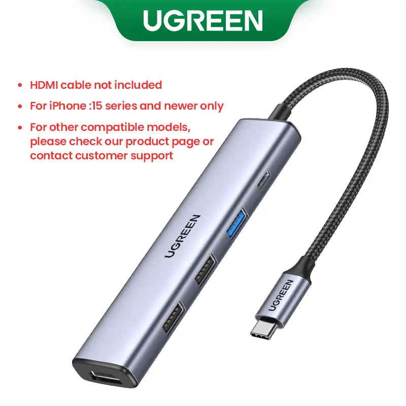 PortMate 5-in-1 USB-C Hub – 4K Display & 100W Fast Charging Adapter
