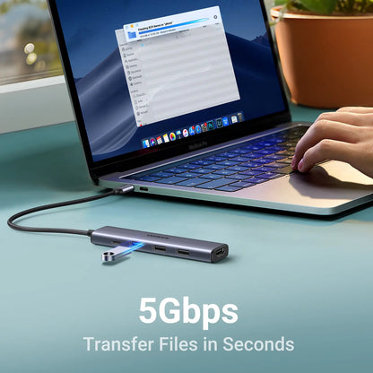 PortMate 5-in-1 USB-C Hub – 4K Display & 100W Fast Charging Adapter