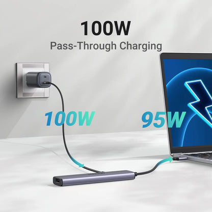 PortMate 5-in-1 USB-C Hub – 4K Display & 100W Fast Charging Adapter