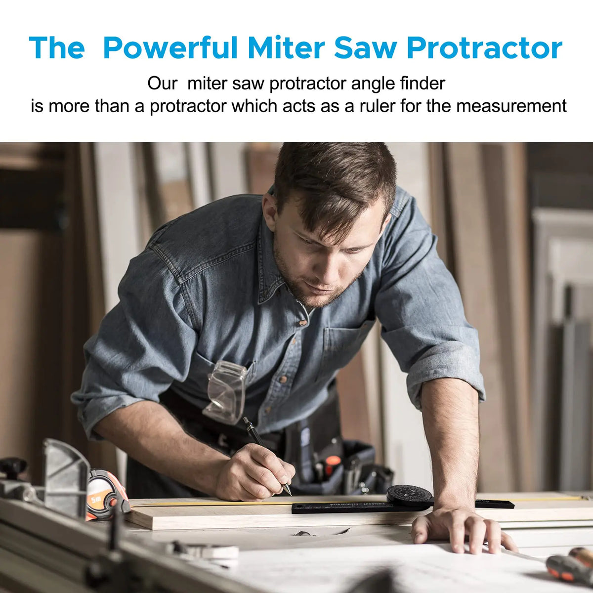 AnglePro 7-Inch Aluminum Miter Saw Protractor – Precision Angle Finder