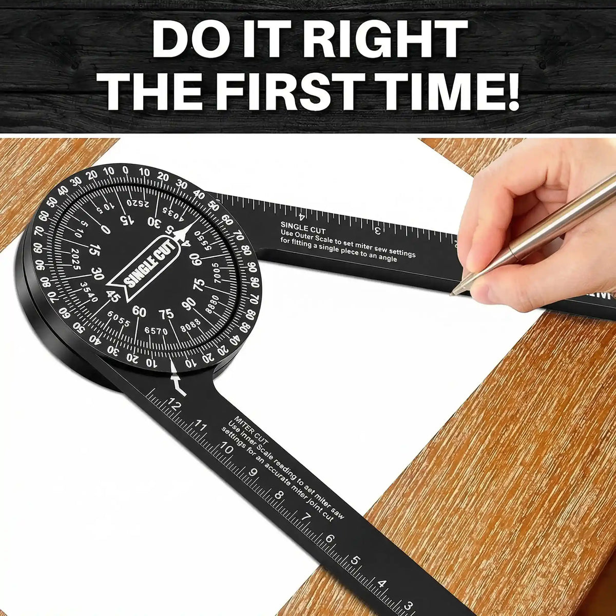 AnglePro 7-Inch Aluminum Miter Saw Protractor – Precision Angle Finder