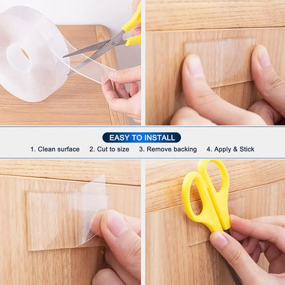 NanoGrip Reusable Double-Sided Tape – 10.5FT Transparent Traceless Adhesive