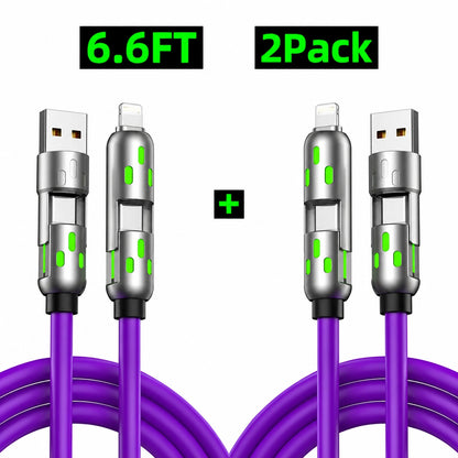 FlexLink 4-in-1 Fast Charging Cable – 6.6FT USB-C Multi-Connector Cord