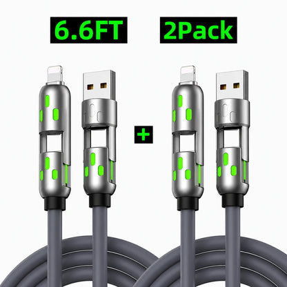 FlexLink 4-in-1 Fast Charging Cable – 6.6FT USB-C Multi-Connector Cord